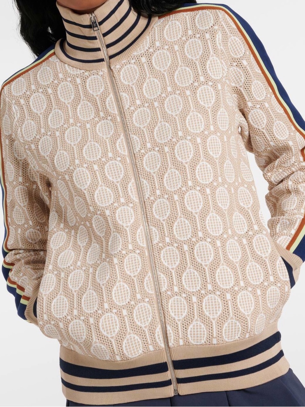 NWT Tory Burch Tech Knit Racquet Jacquard Jacket